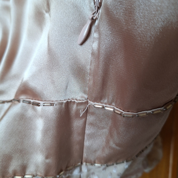 Guess Silk Burnout Dress Babydoll Y2K Beaded Coquette Romantic HOCO Event NEW - Picture 11 of 11